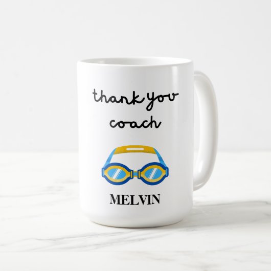 Swim Coach Tasse, vielen Dank für Ihr Geschenk für Kaffeetasse (VorderseiteRechts)