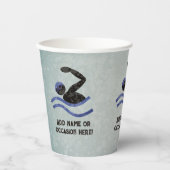 Swim Competition - scharfsinnig schwimmendes männl Pappbecher (Vorderseite)