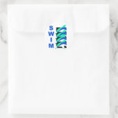 Swim-Delphine Runder Aufkleber (Tasche)