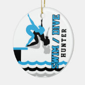 Swim Dive Team - Baby Blue und Black Keramik Ornament (Links)