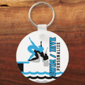 Swim Dive Team - Baby Blueand Black Schlüsselanhänger (Vorderseite)