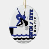 Swim Dive Team - Dunkelblau und schwarz Keramik Ornament (Rechts)