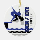 Swim Dive Team - Dunkelblau und schwarz Keramik Ornament (Vorne)