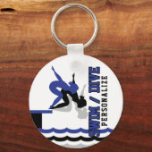Swim Dive Team - Dunkelblau und schwarz Schlüsselanhänger (Rückseite)