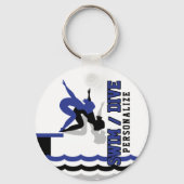 Swim Dive Team - Dunkelblau und schwarz Schlüsselanhänger (Rückseite)