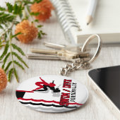 Swim Dive Team - Rot und Schwarz Schlüsselanhänger (Seite)