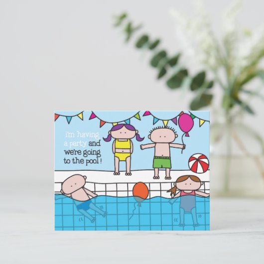 Swim - Einladung (Stehend Vorderseite)