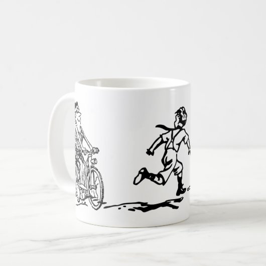 Swim-Fahrrad-Lauftriathlon-Tasse Kaffeetasse (Vorderseite Links)