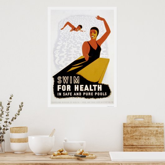 Swim for Health 1940 WPA Poster (Küche)