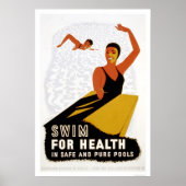 Swim for Health 1940 WPA Poster (Vorne)