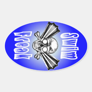 Swim Freak Oval Sticker