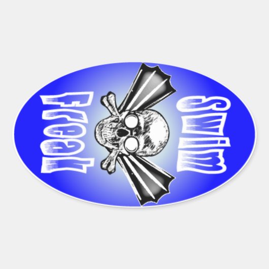 Swim Freak Oval Sticker (Vorderseite)