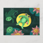 Swim Frog Gelbe Sonnenbrille Postkarte (Vorderseite)