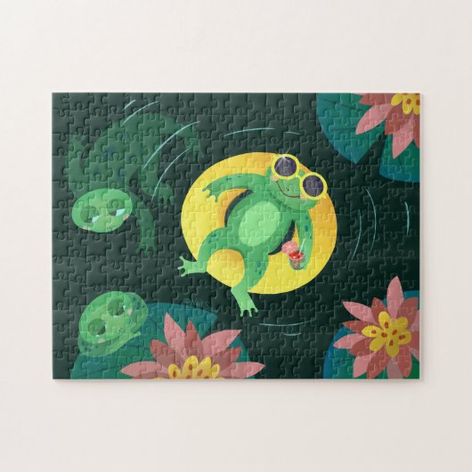 Swim Frog Gelbe Sonnenbrille Puzzle (Horizontal)