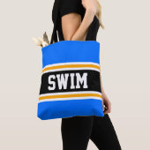 SWIM Fun Athletic Bright Blue Black Yellow Stripes Tasche (Von Nahem)