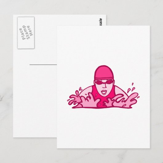 Swim Hard Postkarte (Vorne/Hinten)