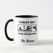 Swim Instructor Coach Funny Shark Tasse (Links)