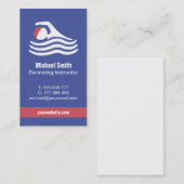 Swim Instructor Lifeguard Business Card Visitenkarte (Vorne/Hinten)