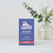 Swim Instructor Lifeguard Business Card Visitenkarte (Stehend Vorderseite)
