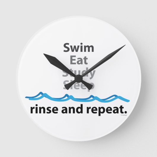 Swim isst Studium Schlaf Runde Wanduhr (Vorderseite)