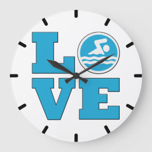 Swim-Liebe-Wand-Uhr Große Wanduhr