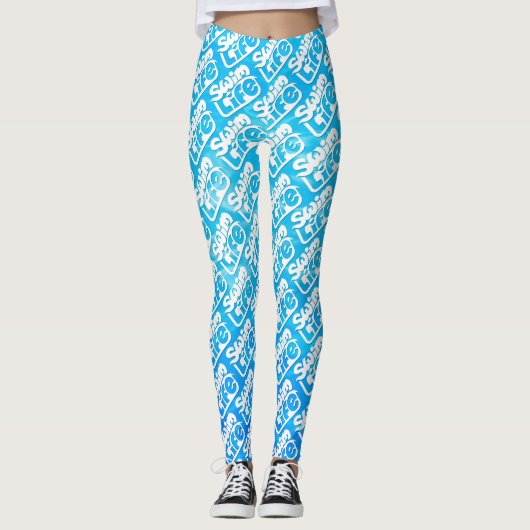 "Swim Life" - Coole Poolfarbe Leggings (Vorderseite)