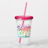 "Swim Life" Einhorn Bathwater Farbe Acryltrinkbecher (Rückseite)