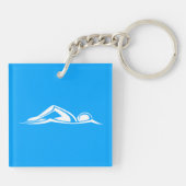 Swim-Logo-AcrylSchlüsselanhänger-Blau Schlüsselanhänger (Rückseite)