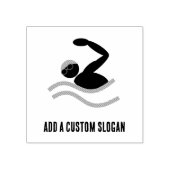 Swim-Logo - Benutzerdefinierter Text für Wasserspo Gummistempel (Prägung)