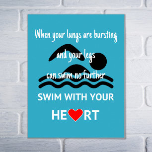 Swim mit Ihrem motivierend Sport des Herzens Poster