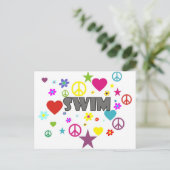 Swim Mixed Graphics Postkarte (Stehend Vorderseite)