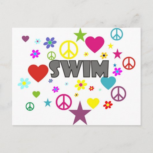Swim Mixed Graphics Postkarte (Vorderseite)