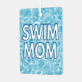 Swim Mom Christmas Ornament Aus Metall (Vorderseite links)
