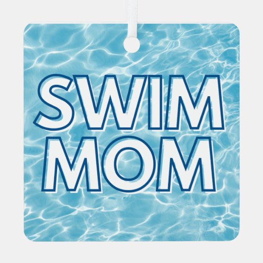 Swim Mom Christmas Ornament Aus Metall (Rückseite)