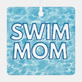Swim Mom Christmas Ornament Aus Metall (Vorderseite)