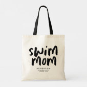 Swim Mom trendiger schwarzer Typ personalisiert To Tragetasche (Rückseite)