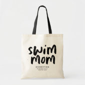 Swim Mom trendiger schwarzer Typ personalisiert To Tragetasche (Vorne)