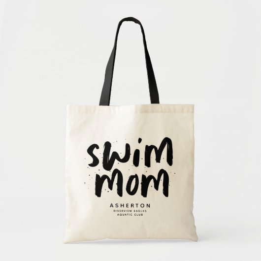 Swim Mom trendiger schwarzer Typ personalisiert To Tragetasche (Vorne)