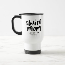 Swim Mom trendschwarz Typ personalisierter Reiseto Reisebecher