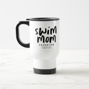 Swim Mom trendschwarz Typ personalisierter Reiseto Reisebecher