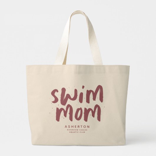 Swim Mom trendy maupink Typ personalisiert Jumbo Stoffbeutel (Rückseite)