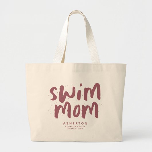 Swim Mom trendy maupink Typ personalisiert Jumbo Stoffbeutel (Vorne)
