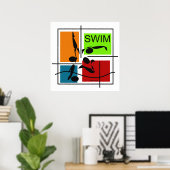 Swim Quartet Poster (Heimbüro)