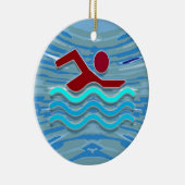 SWIM Schwimmer-Liebe-Herz-rosaroter Pool SPASS Keramikornament (Rechts)