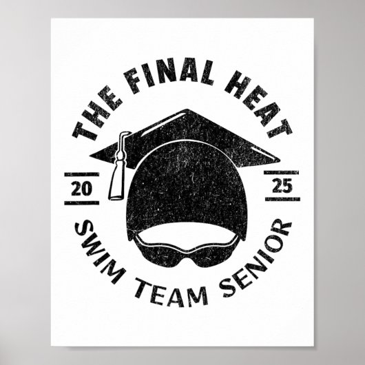 Swim Senior 2025 Graduation Cap Poster (Vorne)