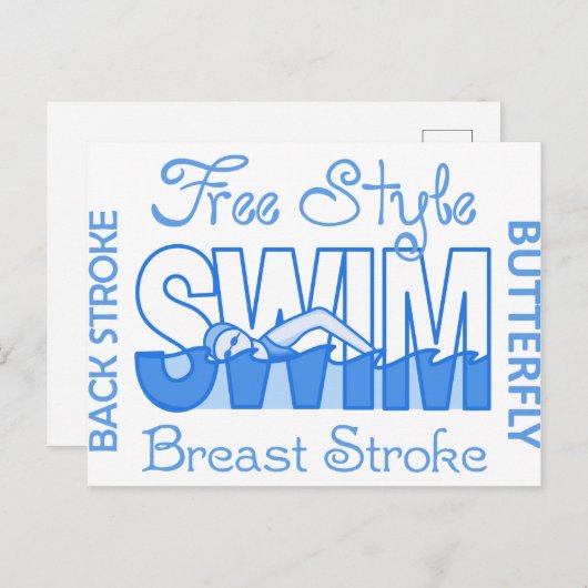 Swim Strokes Postkarte (Vorne/Hinten)