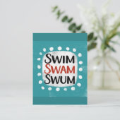 Swim Swam Swum Postkarte (Stehend Vorderseite)