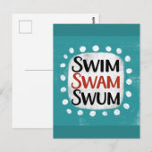 Swim Swam Swum Postkarte (Vorne/Hinten)