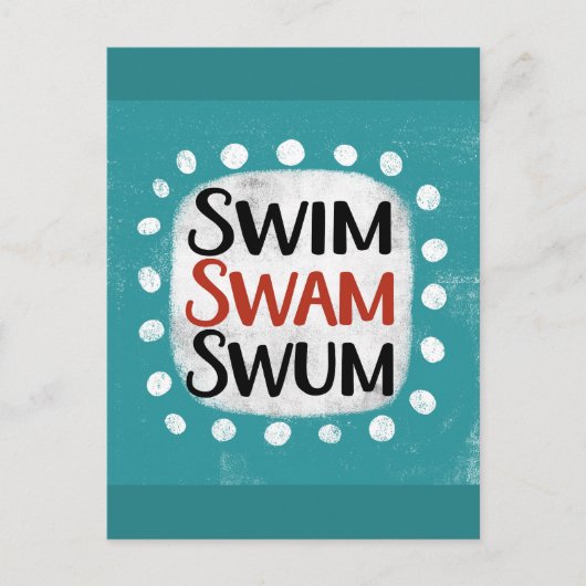Swim Swam Swum Postkarte (Vorderseite)