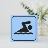 Swim-Symbol-Einladung Einladung (Stehend Vorderseite)